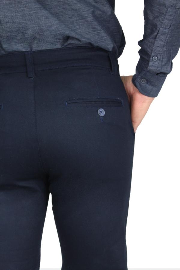 Pantalón De Gabardina Azul Marino Regular Fit Para Caballero 